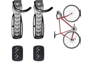 Dirza Bike Wall Mount Rack with Tire Tray - Vertical Bike Storage Rack for Indoor,Garage,Shed - Easy to install - Great for Hanging Road,Mountain or Hybrid Bikes - Screws Included - 2 Pack