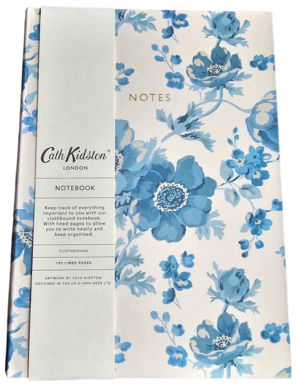 Cath Kidston Clothbound A5 Notebook 192 Lined Pages Blue & White Flowers