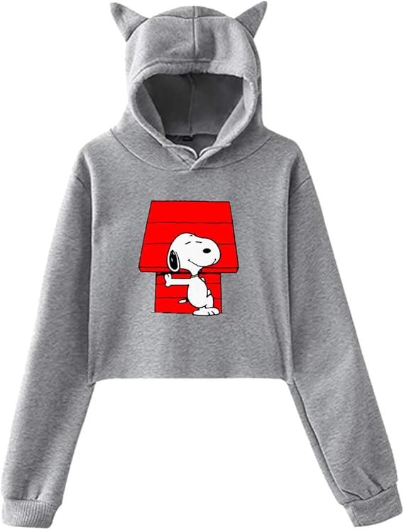 Amazon Co Jp Snoopy スヌーピー 35 裸の腹ボタンスポーツウェア パーカー レディース プルオーバー トレーナー 可愛い 猫の耳 ガール 柔軟 無地 長袖 人気 フード付き カワイイ ファション 春秋冬 3色 服 ファッション小物