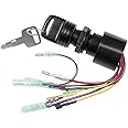 KALANBAY Ignition Key Switch 87-17009A2 87-17009A5 for Mercury Outboard Motors Remote Control Box, 6 Wire Key Starter Switch 3-Position Off-Run-Start