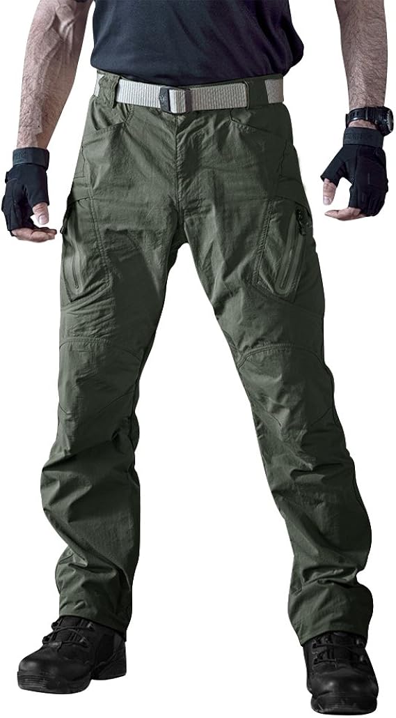 TACVASEN Outdoor Trousers for Men Waterproof Lightweight Camping Hiking Fishing Hunting Pants