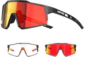 KAPVOE Photochromic Cycling Glasses MTB Clear Mountain Bike Transition Bicycle Sunglasses for Men Women - K9022