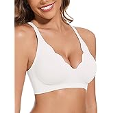 WOWENY Deep V Bras for Women No Underwire Smooth Wireless Bralettes Comfort Seamless Plunge Bra with Support