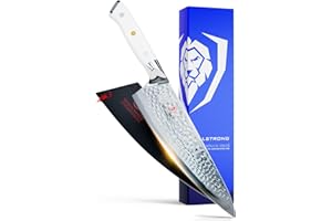 DALSTRONG Chef Knife 8 inch Blade - AUS-10V Japanese Steel - Full Tang - Glacial White Handle ABS - Chef's Knife - Shogun Ser