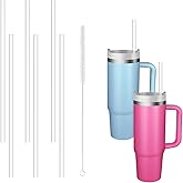 Replacement Straws for Stanley 40 oz 30 oz Tumbler,6 Pack Reusable Plastic Straws,Compatible Accessories Drinking for Stanley and More, BPA FREE(Transparent 6+Brush1)