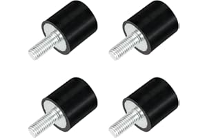 uxcell M5 Thread Rubber Mounts, Vibration Isolators, Cylindrical Shock Absorber with Studs 15 x 15mm 4pcs
