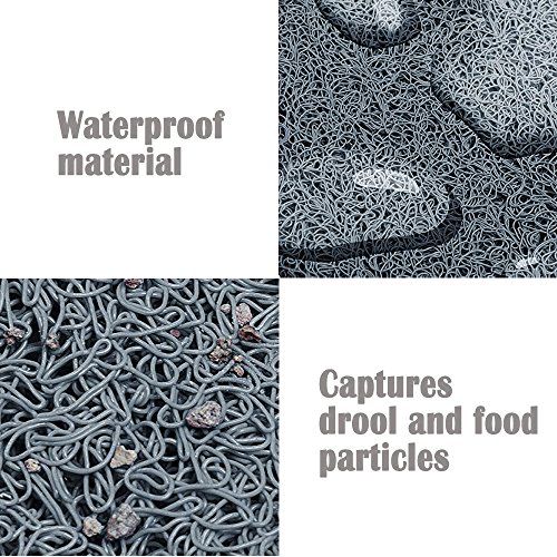 H&ZT Pet Feeding Mat,Pet Bowl Mat for Dogs and Cats,Non-Slip Absorbent Waterproof Dog Food Mat (35"x24", Grey) - Thumbnail 3