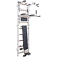 BenchK - Swedish Ladder Wall Bar - Indoor Chin Up Bar Workout Equipment for Home Exercise, Physical Therapy, Gymnastics, Fitness (WallBars + Convertible Pullup Bar + Dip Bars + Bench, White)