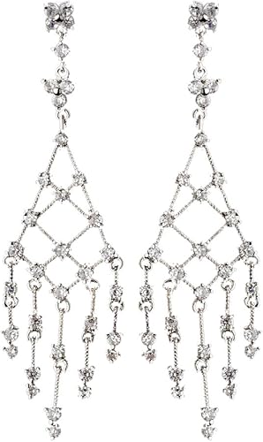 Amazon Com Rodeo Couture Bridal Rhodium Plated Crystal Chandelier Earrings Clear Cz Crystal Earrings Crystal Earrings Bridal Earrings Wedding Earrings Prom Earrings Chandelier Earrings Jewelry