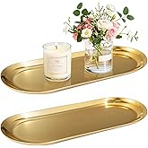 Nexyetnov Gold Tray, Vanity Trays for Bathroom and Dresser Counter, 12" 2 Pack