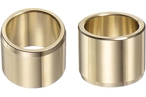 HARFINGTON 2pcs Sleeve Bearings 1" Bore 1-1/4" OD 1" Length Wrapped Oilless Bushings Brass Alloy for Transmission Conveyor Systems