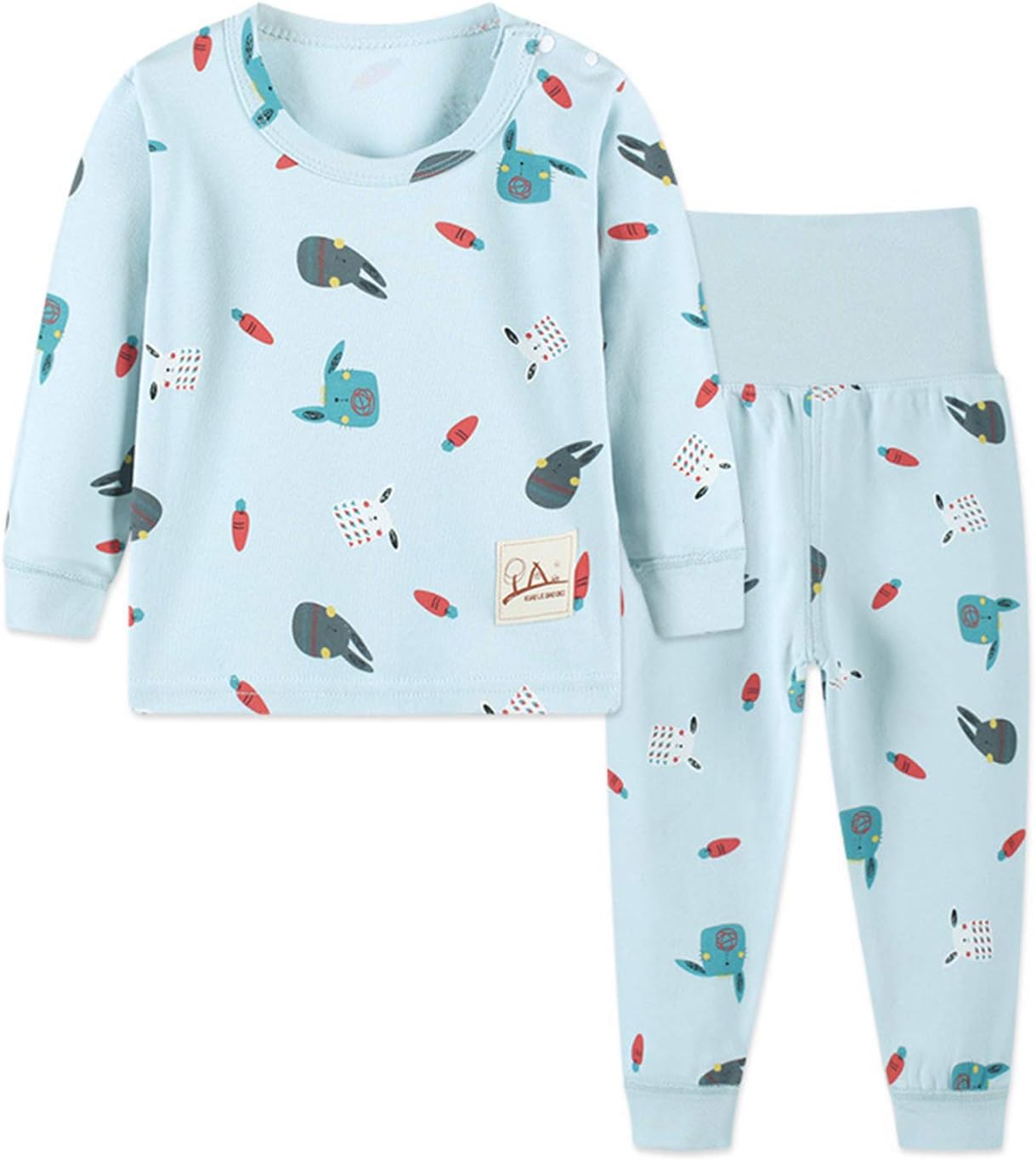YANWANG 100% Organic Cotton Baby Boys Girls Pajamas Set Long Sleeve Sleepwear(3M-6T)