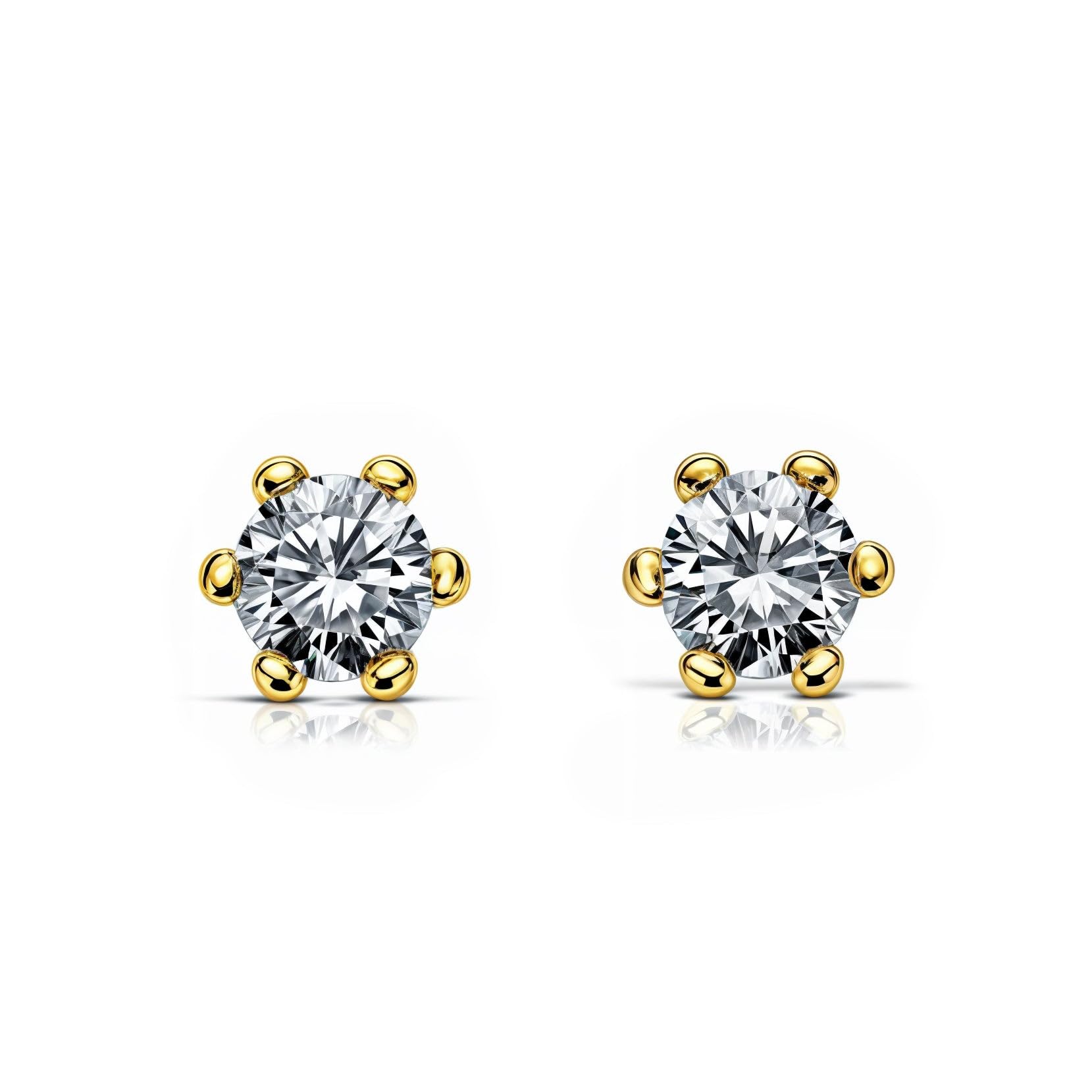 9ct Yellow Gold zircon Children's Earrings