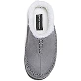 Lucky Brand Boys' Microsuede Clog Slippers with Non-Slip Rubber Sole, Warm Fuzzy Indoor Outdoor House Shoes