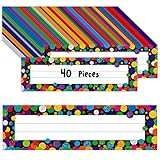 40PCS Traditional Manuscript Name Plates, Confetti