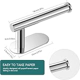 YUET Chrome Wall Mounted Toilet Roll Holder SUS 304 Self Adhesive No Drilling view 3