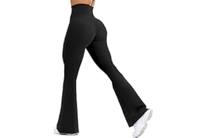 Unthewe High Waisted Flare Leggings for Women Tummy Control Butt Lifting Workout Yoga Wide Leg Pants
