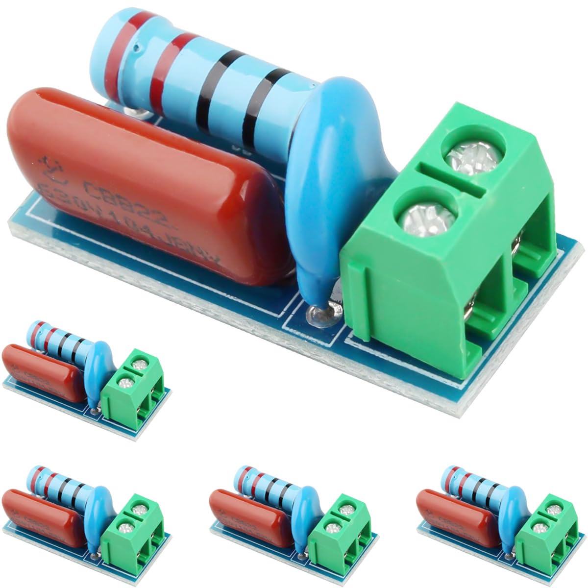 DAOKAI RC Snubber/Absorption Circuit Module,5 PCS Relay Contact Protection Circuit Electromagnetic Anti-Interference Module DC 5-400V Inductive Load Resistance Surge