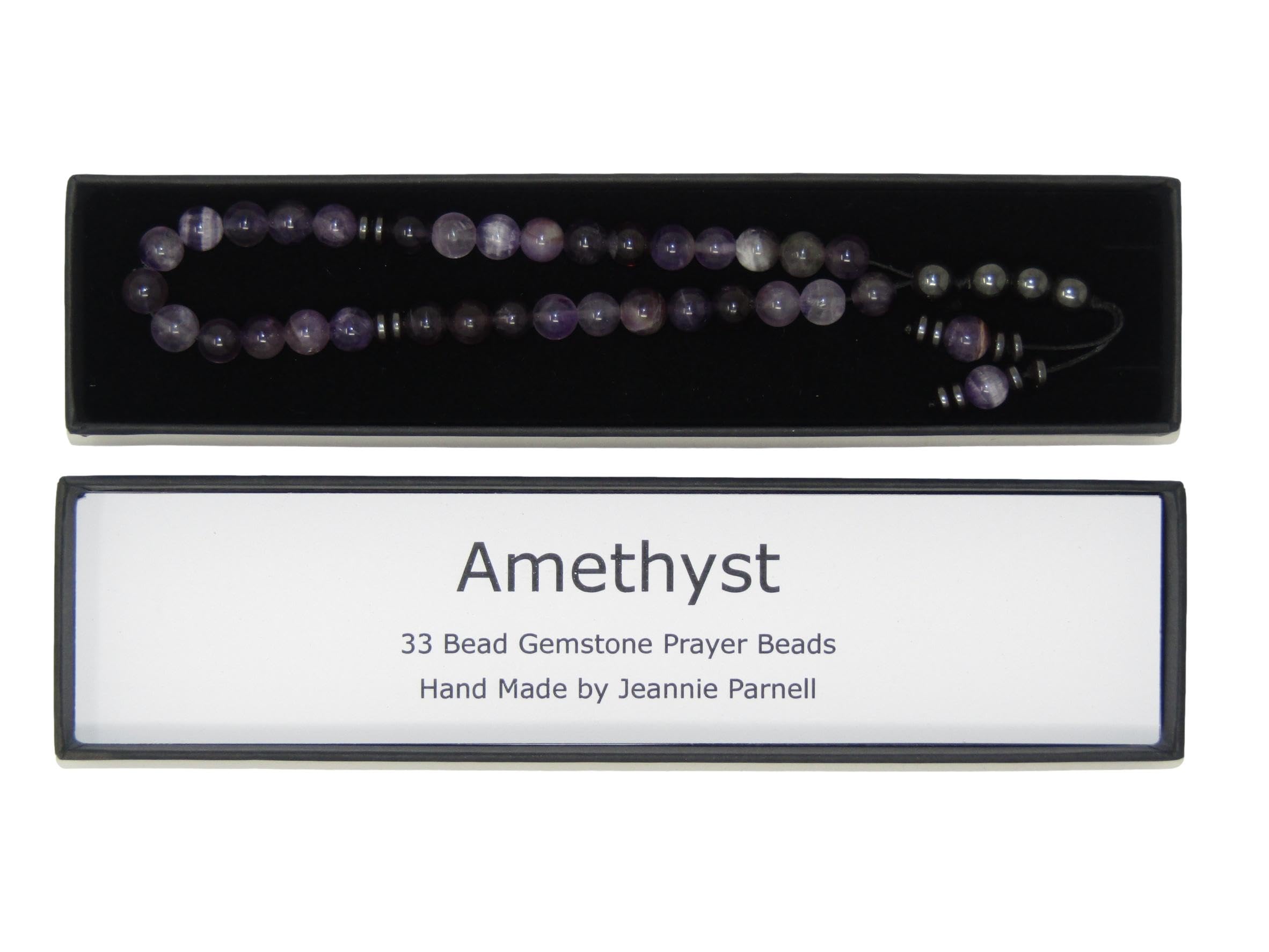 N1 BPAM Prayer Beads 8mm Amethyst Gemstone Beads and Accessories in Gift Box Handmade Design by Jeannieparnell