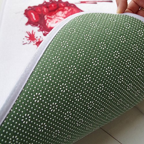 YSBER Halloween Novelty Bloody Bath Mat, Horror Bloody Footprints Carpet Home Decor Non-Slip Flannel Bathroom Floor Shower Rugs - Thumbnail 4