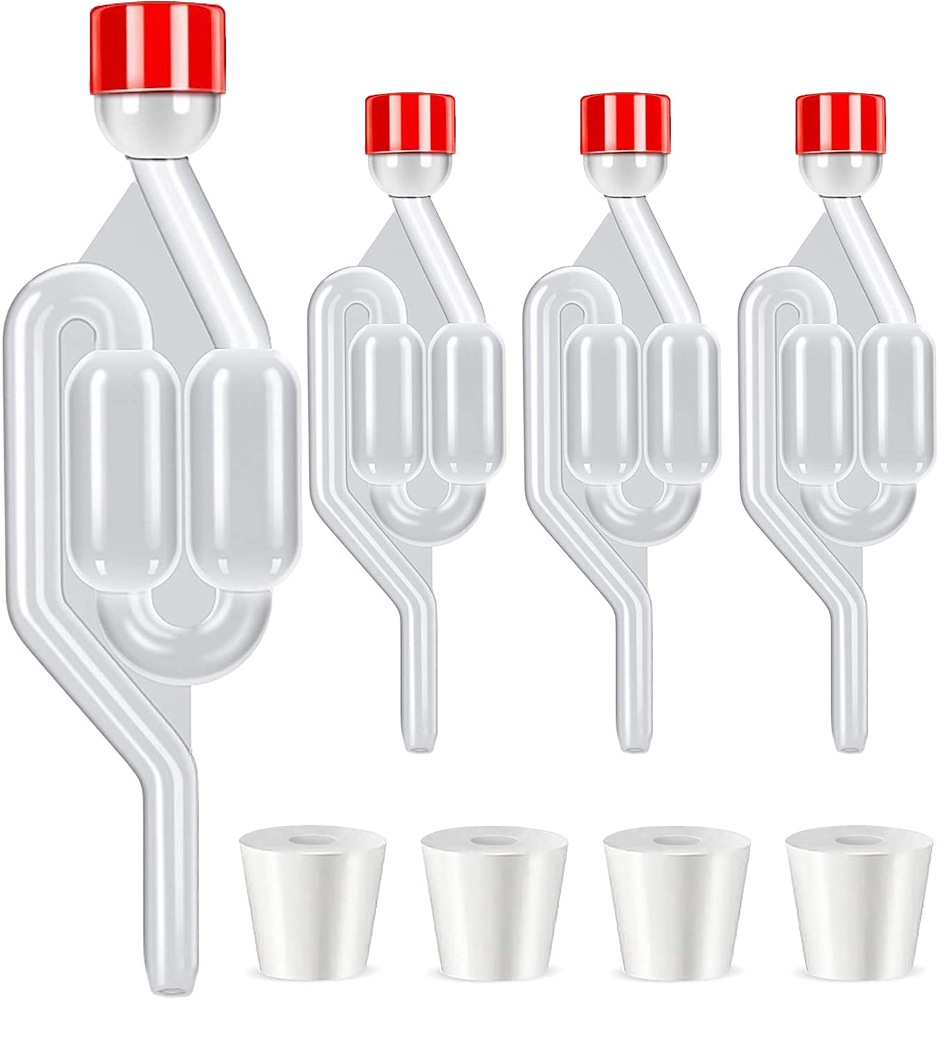 WJMY Fermentation Airlock and Bung for Airlock Brewing Home Air Locks (4 Pcs)