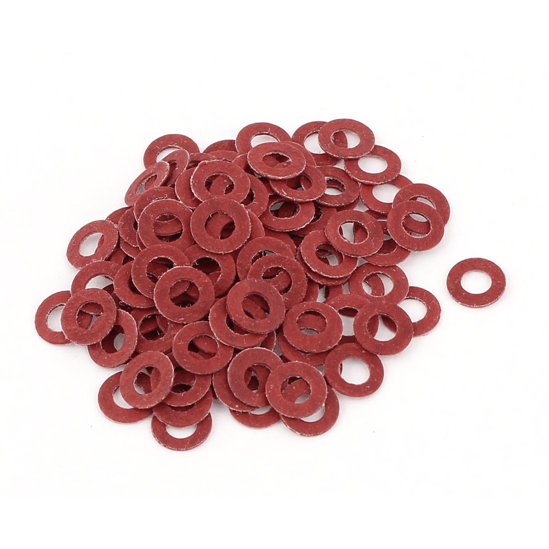 Sourcingmap 100Pcs 3 x 6 x 0.5mm Fiber Motherboard Insulating Washers Red