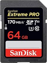SanDisk Extreme PRO 64GB SDXC Memory Card UHS-I U3 V30 170MB/s Black