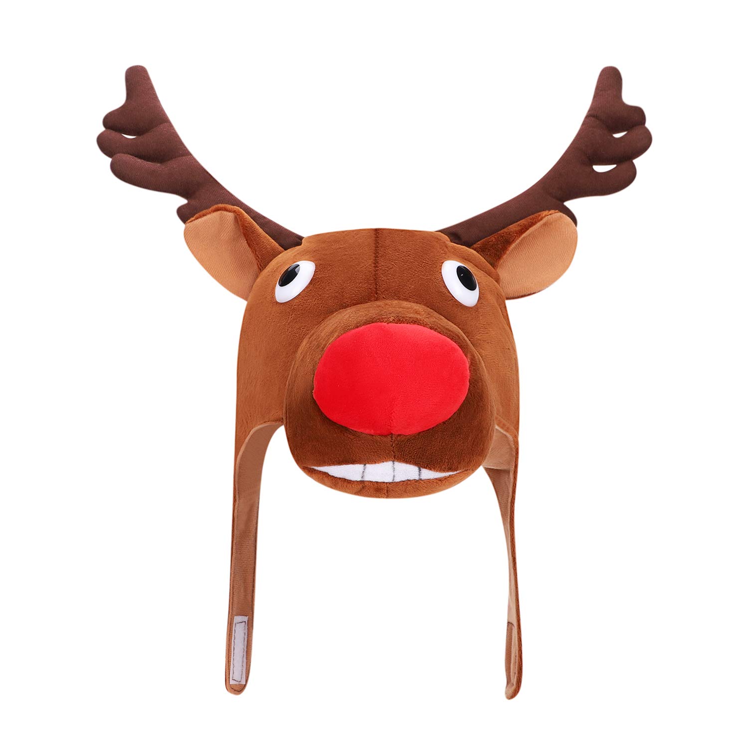Funny Christmas Reindeer Hat - Novelty Headgear for Secret Santa, Thanksgiving, Xmas Fancy Dress Costume Party - Decoration Headwear for Adults Teens