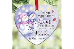 64HYDRO 2023 Christmas Ornaments, Christmas Tree Decorations - Snowman Memorial Someone We Love is in Heaven Ceramic Ornament - Best Gifts for Christmas - HHQZ2010004Z