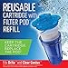 Clear Genius Reusable Cartridge with Filter Pod SU-11, Includes 1 Reusable Cartridge and 1 Filter Pod Refill, Filter Pods Last 2 Months, Blue, Fits Brita & Pur