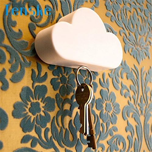4 Pics Creative Home Storage Holder White Cloud Shape Magnetic Magnets Key Holder