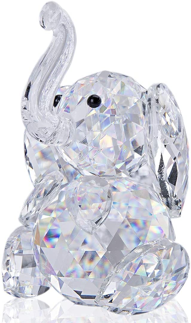 H&D Cut Crystal Elephant Animal Figurine Collection Glass Ornament Table Paperweight — image 1