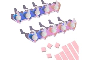 ANGNYA 2 Set Heart-shaped Nail Holder for Press On, Aurora Nail Stand with Reusable Adhesive Putty Clay Strong Magnetic Display Art Stand