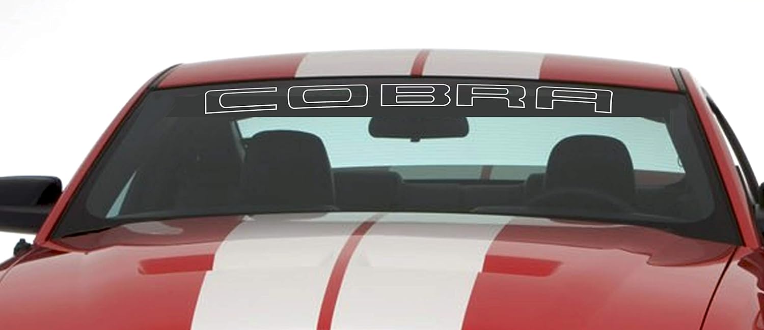 Amazon Com Ford Mustang Cobra Letter Windshield Banner Vinyl