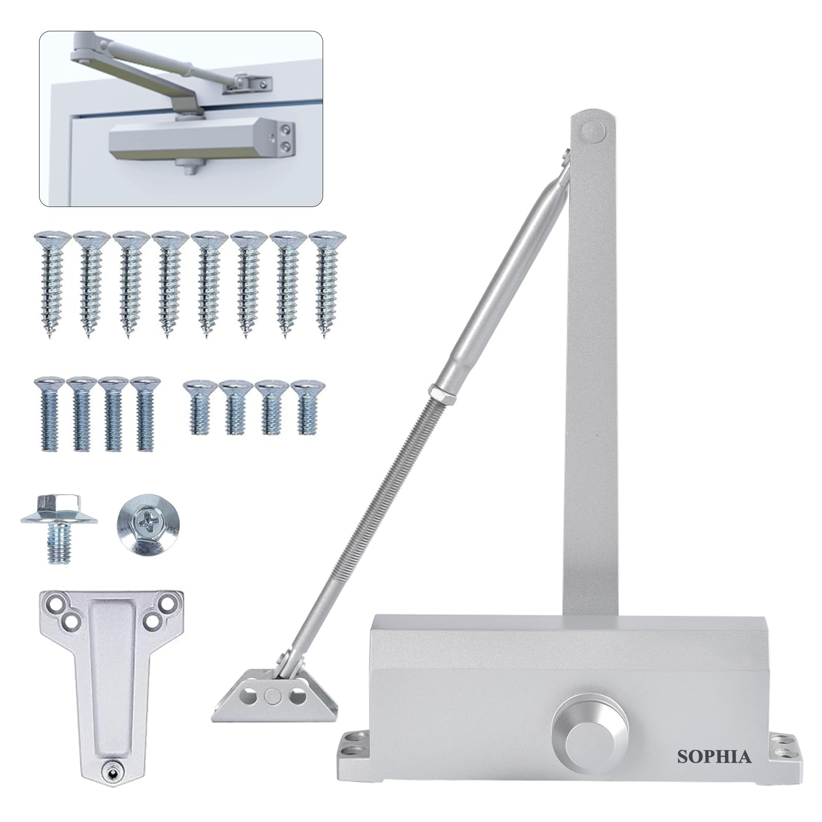 Boomerang D4016 Medium/Heavy Duty Commercial Door Closer - Surface Mount, Adjustable Size 1-6, UL 3-Hour Fire Rated, Dark Bronze
