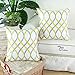 CaliTime Pack of 2 Cozy Fleece Throw Pillow Cases Covers for Couch Bed Sofa Modern Two-Tone Waves Geometric 18 X 18 Inches Gray Yellow