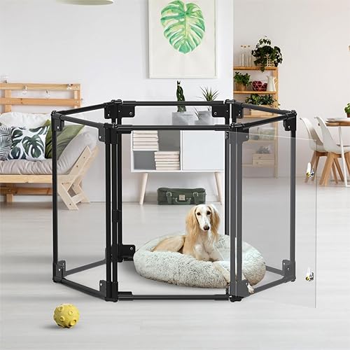 Foldable Clear Dog Play Pen Modern Dog Playpen for Puppy Pets