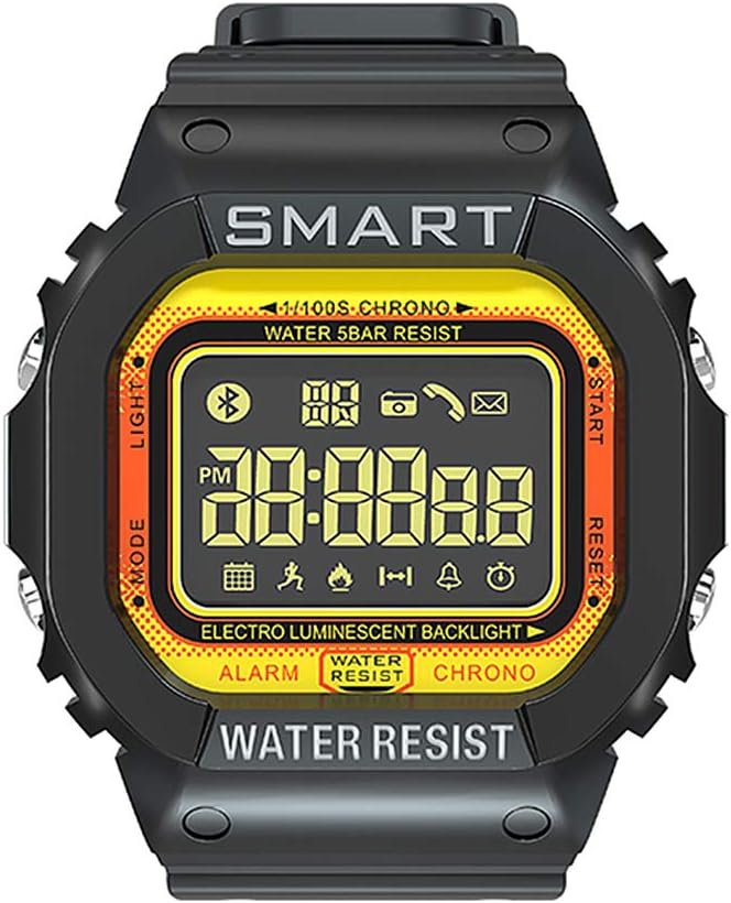EX16 Rugged Waterproof Sports Smart Watch for Men Women Bluetooth Smartwatch with Activity Tracker Pedometer Steps Calories Counter Stopwatch Long Battery Life Compare for iOS & Android (Golden)