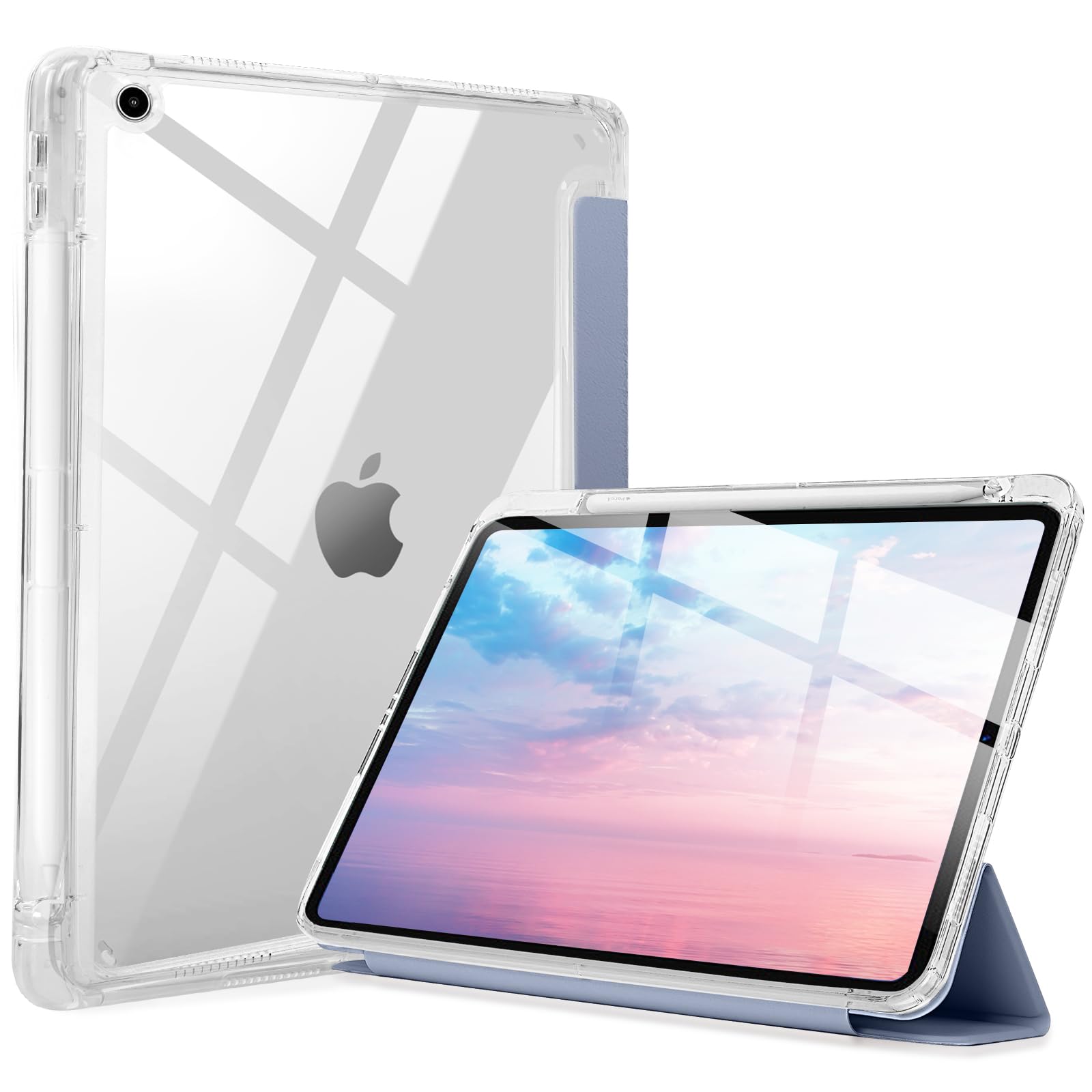 Miieadoo Case for iPad 9/8/7 Gen Case(2021/2020/2019)- Shockproof Cover with Built-in Pencil Holder- Smart Auto Sleep/Wake - Perfect for Students at Home/School-Purple