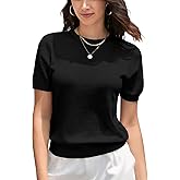 DAIMIDY Womens Cotton & Modal Short Sleeve Sweaters Lightweight Summer Pullover Basic Knit Tops