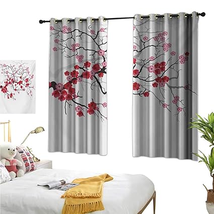 Amazon Com Warm Family Yellow Curtains Nature Japanese