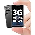 soyes Mini Smartphone 3G Unlocked Mini Phone Kid's Smartphone 3.0'' HD Touch Screen World's Smallest 1000mAh Battery Dual SIM Little Mobile Phone with Face ID Pocket Child Cellphone 2GB+16GB Black