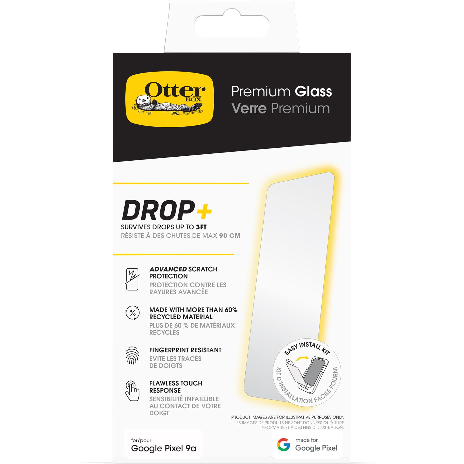 Photo 1 of OtterBox Google Pixel 9a Premium Glass, Scratch Protection, Flawless Touch Response, Easy Installation