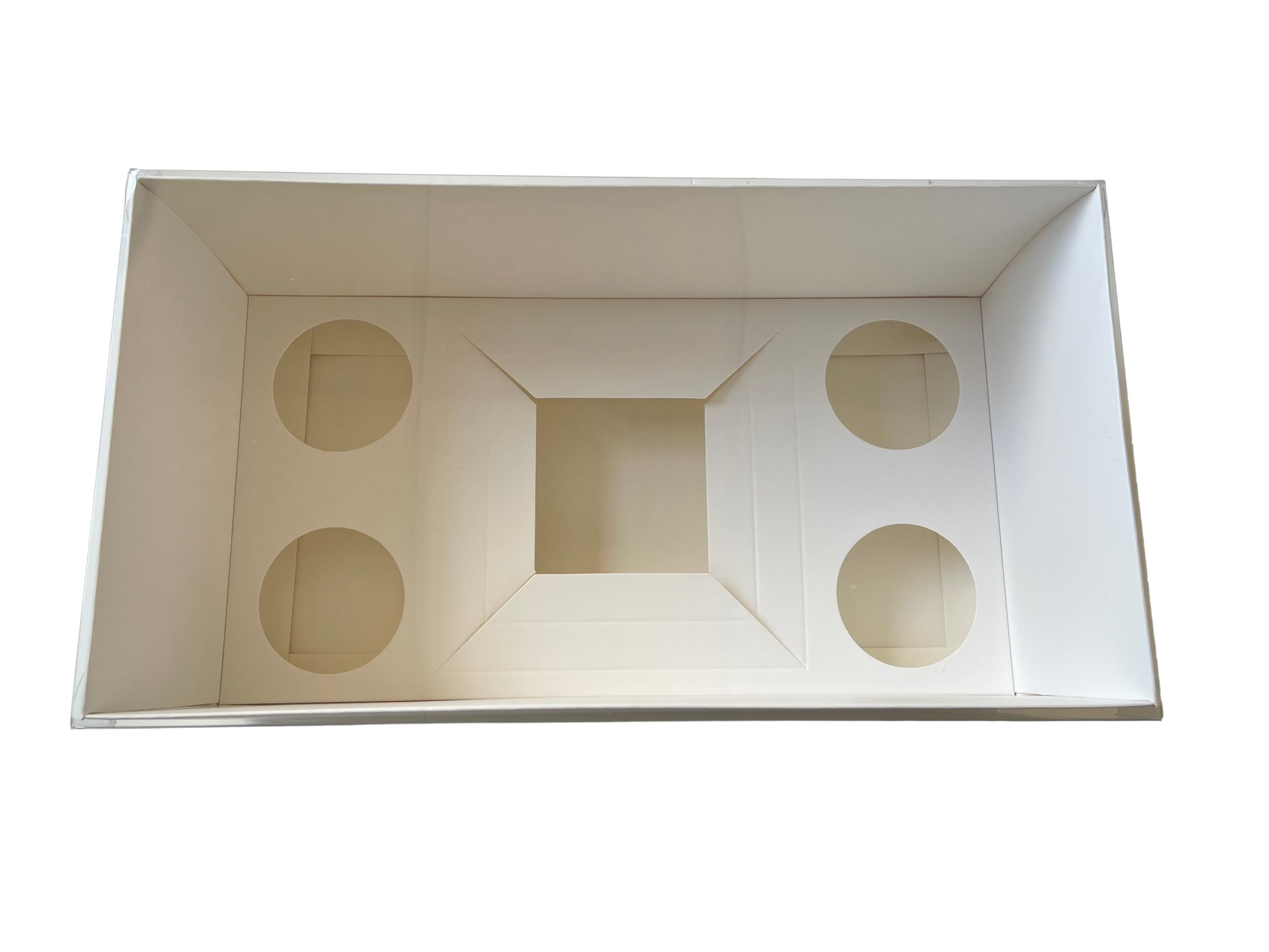 Sweet Treats Packaging Clear Lid Bento & Cupcake/Biscuit/Cake Box - Multiple Sizes - Enhanced Height Boxes (5, Bento + 4 Hold Cupcake Clear Lid - White Base)