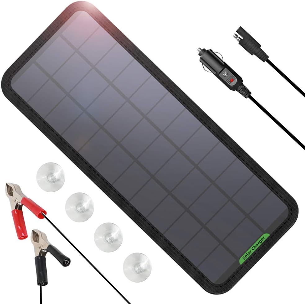 Amazon Com Giaride 7 5w Solar Battery Trickle Charger Maintainer Portable 12v Sunpower Solar Panel Trickle Charging Kit For Car Boat Rv Tractor Motorcycle Automobile And Batteries Garden Outdoor
