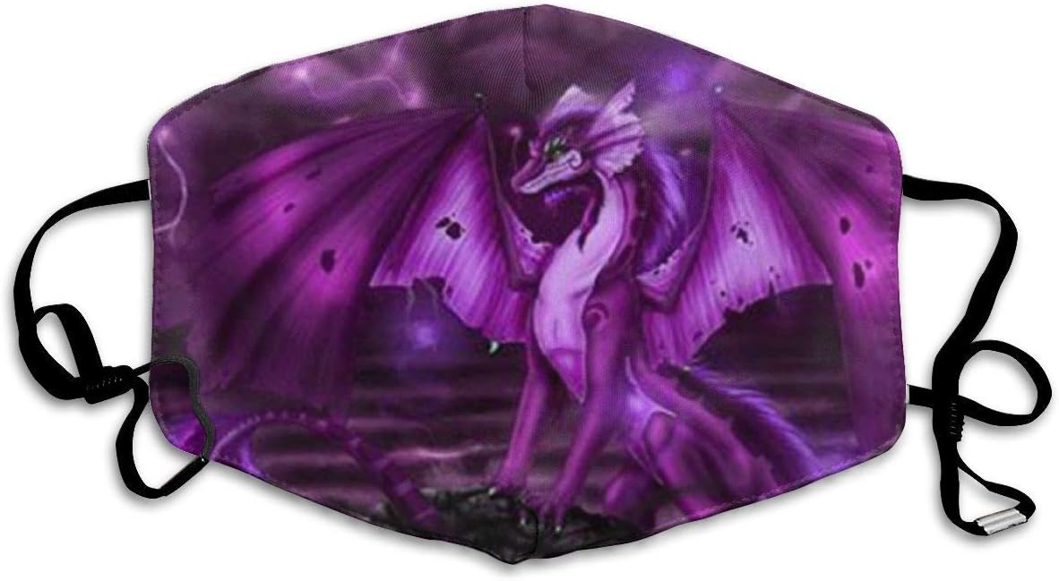 Vbnbvn Purple Dragon Anti Dust Half Face Mouth Cover Mask Respirator - Dustproof Anti-Bacterial Washable- Protective Breath Health Safety Windproof