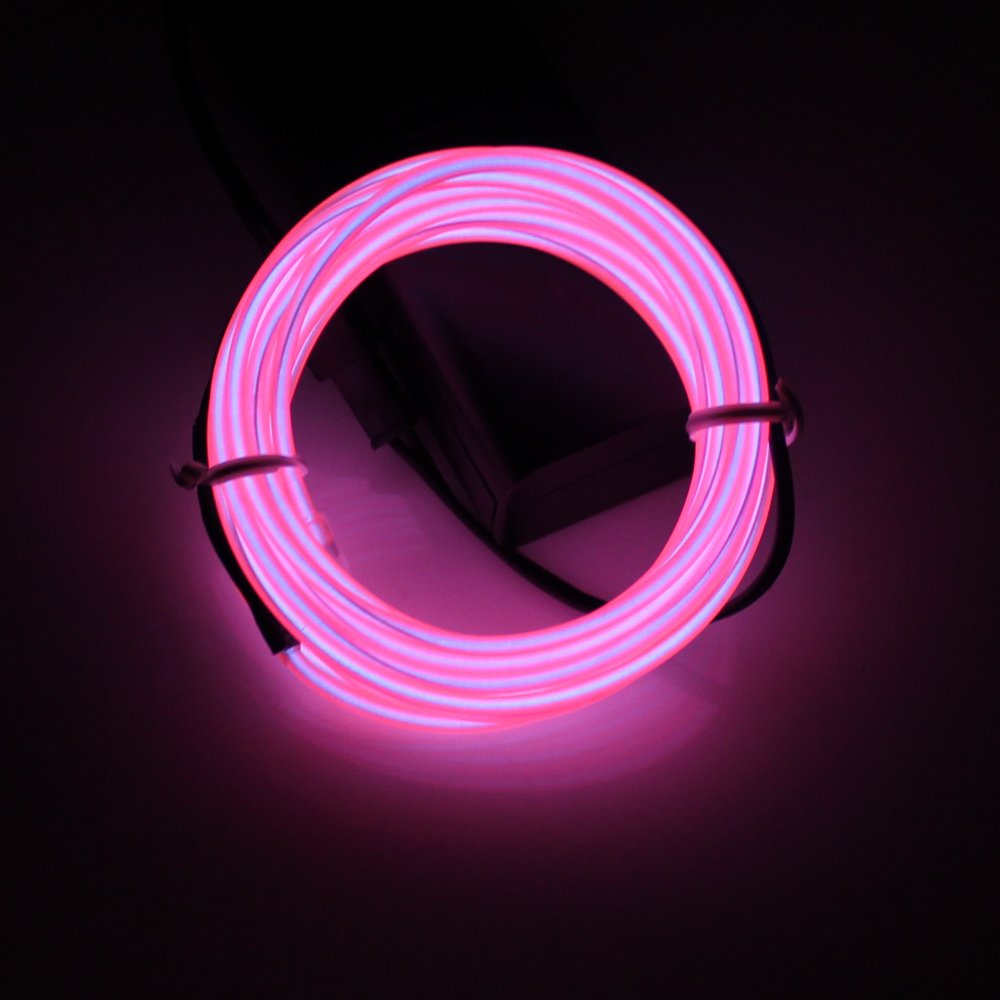 Lerway Pink 3M Tron Neon Glowing Electroluminescent Wire EL Wire with