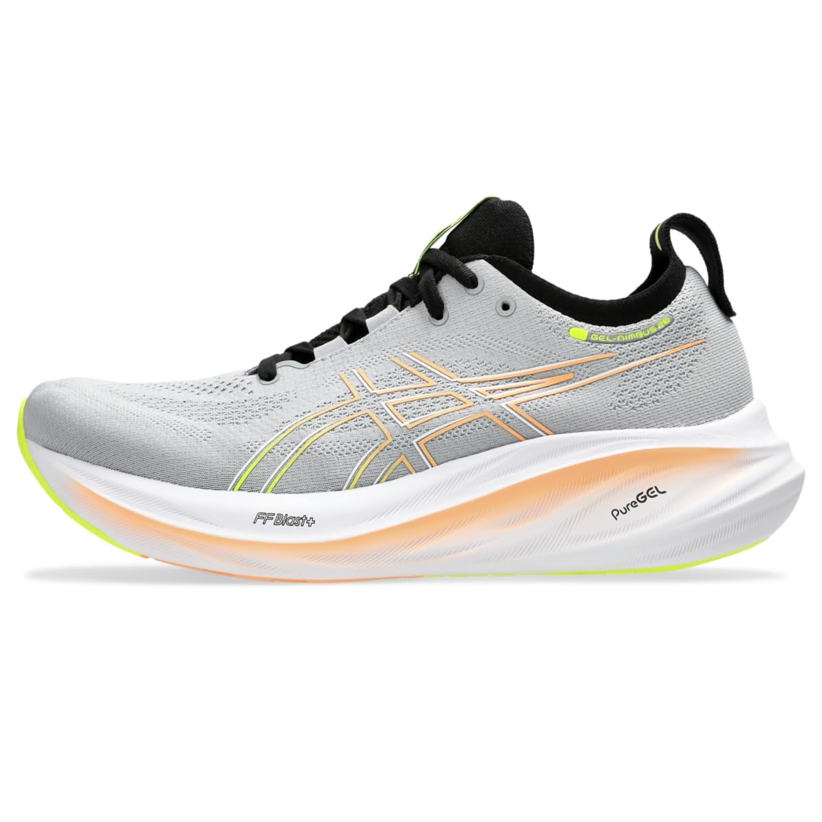 ASICS Men's Gel-Nimbus 26 Running Shoes, 13, Piedmont Grey/Safety Yellow Image
