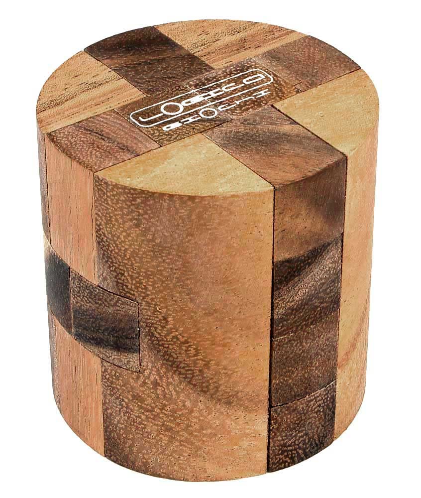 Logica Puzzles Art. Magic Cylinder - 3D Wooden Brain Teaser - Difficulty 4/6 Extreme - Leonardo da Vinci Collection