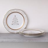 Noritake Charlotta Gold Set of 4 Holiday Tree Accent Plates, 9"